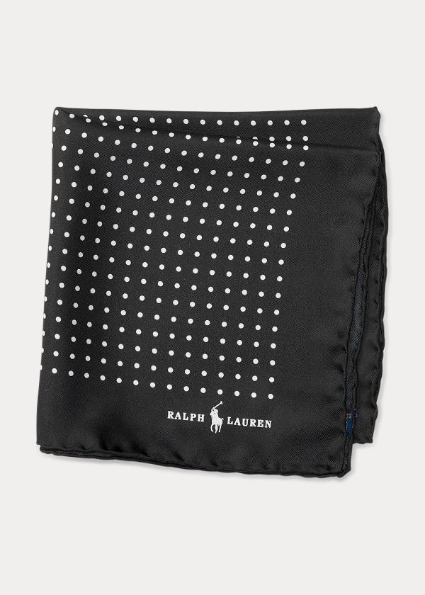 Cuadrícula Polo Ralph Lauren Hombre Negros - Polka-Dot Silk Pocket - BGWQI5286